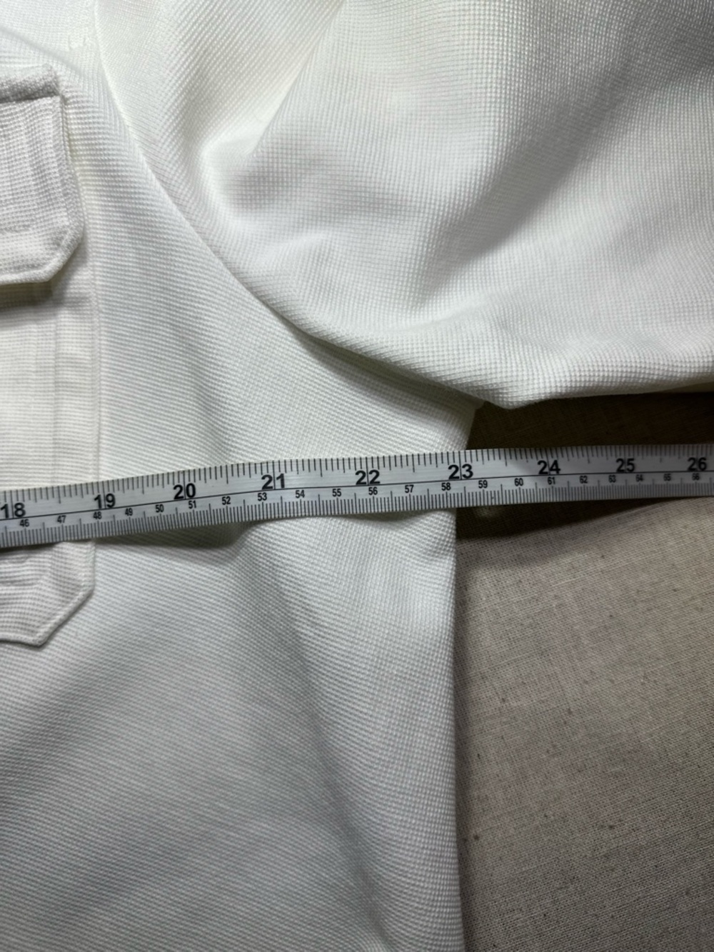 Chico's Cream/ White Button Jacket with Flap Pockets brown buttons size 3/XL - Picture 3 of 7